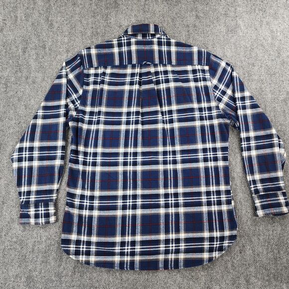 JACHS Shirt Mens Tall Large Blue Plaid Flannel Long Sleeve Hiking Button Up - Picture 4 of 16
